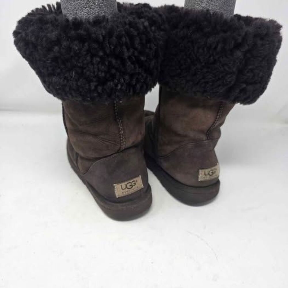 UGG Australia Classic Tall 5815 Brown Suede Shearling Boots Women's Size 8